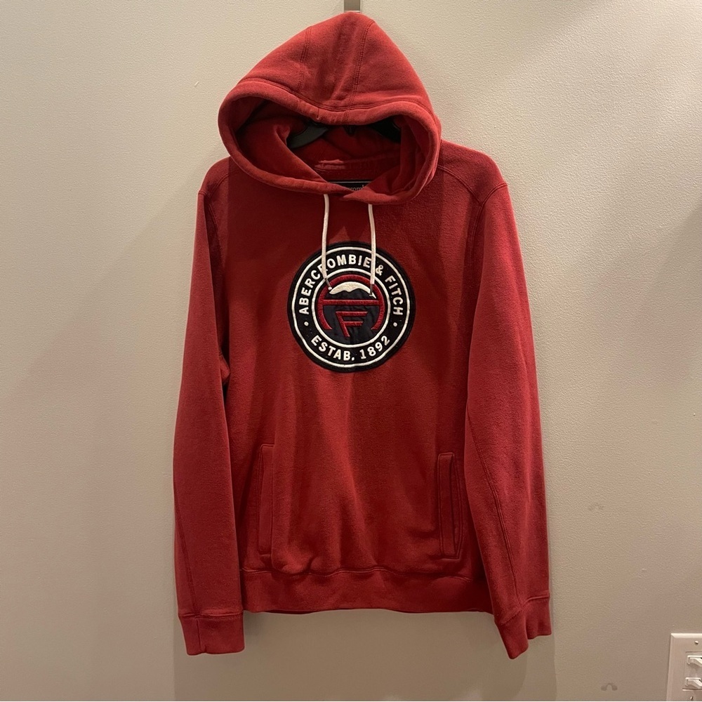Abercrombie & Fitch Hoodie Men’s L Vintage Y2K Simple Mountain Logo Heavyweight
